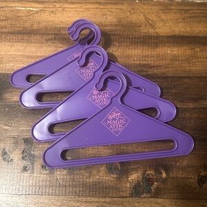 Vintage Magic Attic Club Lot of 4 Purple & Pink Doll Clothing Hangers 6.5"